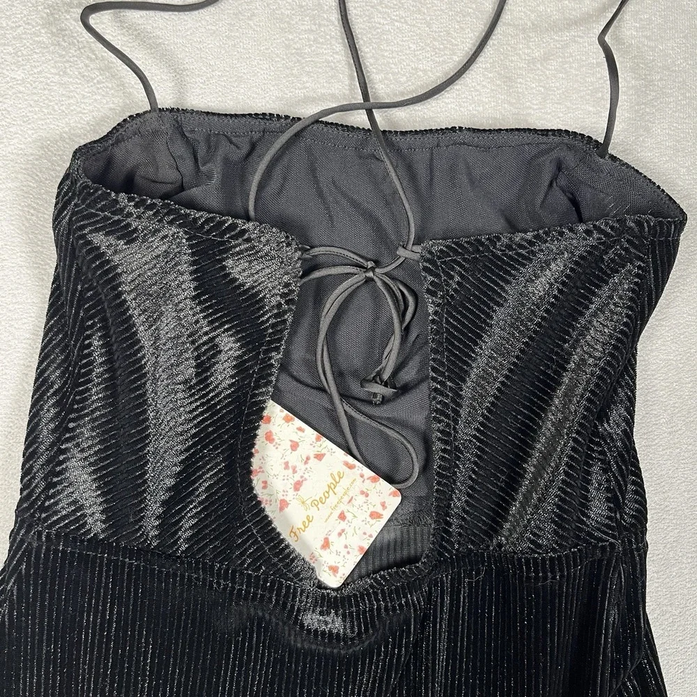 NWT-Free People Intimately All I Need Dress Velvet Maxi Slip Bordeaux Black‎ XS